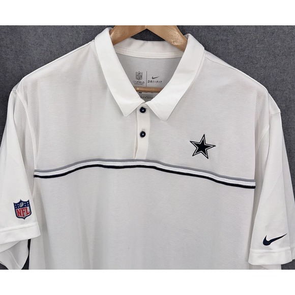 NEW Nike Dallas Cowboys NFL On Field Apparel Polo Dri-Fit 3XL Standard Fit White - Picture 1 of 9